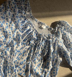 Floral Print Square Neck Top