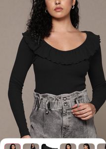 Black Ribbed top 🖤