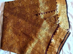 Saree Brown & Gold
