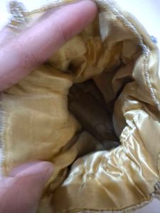 Potli Bag: Green Velvet &amp; Gold Beads