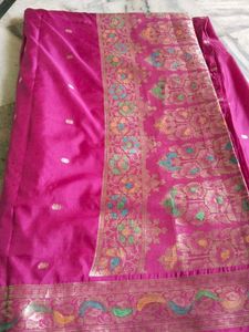 Pink Banarasi Silk Saree