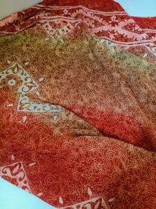 Red &amp; White Patterned Scarf