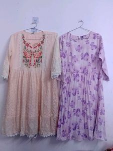 Floral Print Kurtas (Set of 2),used