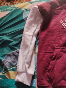 Maroon &amp; White Hoodie Condition Brand New