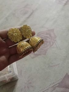 Golden Jhumka Earrings