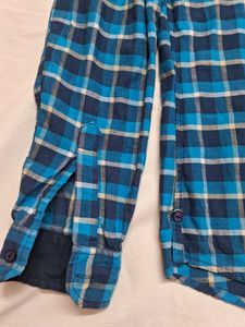 Blue Plaid Button-Down Shirt