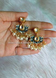 New Lotus Kundan Earrings (1 Pair)