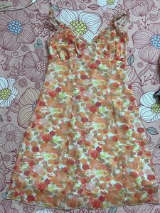 Orange Floral Dress