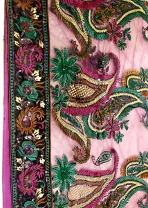 New Saree Embroidered Paisley Fabric With Blouse
