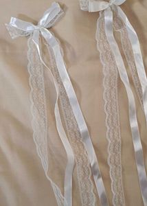 White Lace &amp; Ribbon Hair Bows (Set of 2)