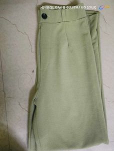 Olive Green Wide Leg Trousers