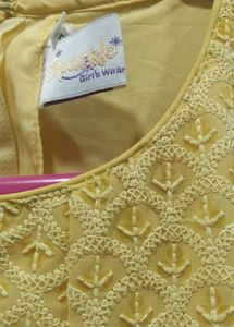 Yellow Embellished Garara 3 Pic Set