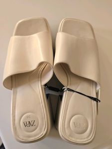 ZARA Airfit White Platform Sandals