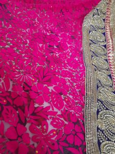 Elegant Pink Floral Saree