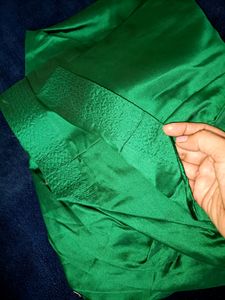 Pure Silk Bottle Green Gotta Patti Patiala Suit 💚