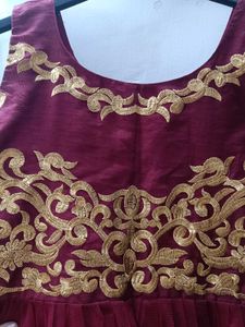 Party Wear Maroon Ethnic Gown