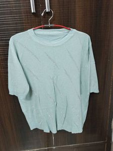 Light Blue Knit Top