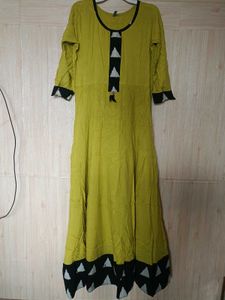 Lime Green Anarkali Dress For Women