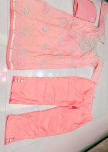 Peach Embroidered Salwar Kameez