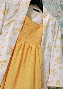 Yellow Floral Dress with Shrug