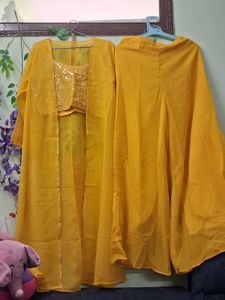 Yellow Kurta Set &amp; Shrug