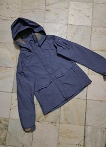 Blue Hooded Outdoor Jacket
