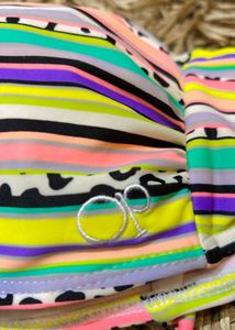 Neon Multicoloured Halter Strapful Bra