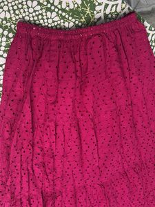 Pink Cutout Cotton skirt