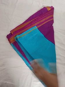 Elegant Purple &amp; Blue Saree