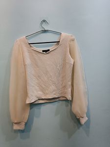 Sheer Sleeve Crop Top