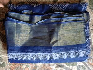 Blue Saree With Blouse Piece