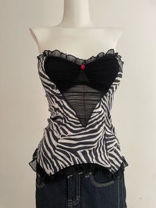 Zebra Print Strapless Top