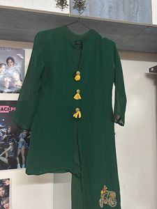 Green &amp; Yellow Kurta Set