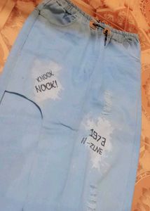 Blue Graphic Print Shorts