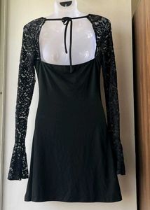 Black Lace Long Sleeve Dress