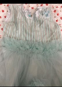 Sky Blue Frock For Kids