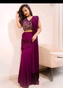 Rapron Saree Wine Purple