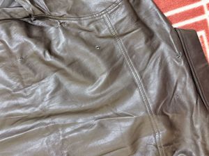 Brown Faux Leather Shirt Jacket