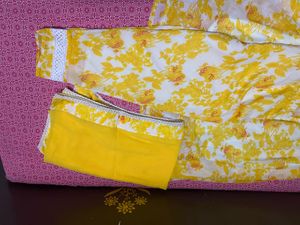 Beautiful yellow printed, Anarkali dress