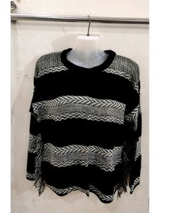 Soft Black And White sweater Top For Women's
