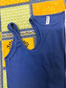 Blue Crop Tank Top