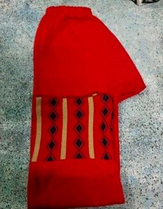 Red Floral Print Two-Piece Set Woollen