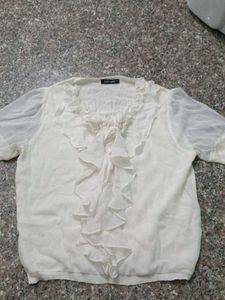Elegant White Ruffle Top