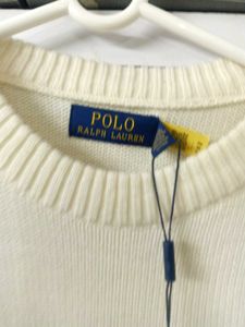 New Ralph Lauren Polo Bear Cream Knit Sweater
