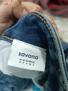 Flared Denim Jeans by Savana