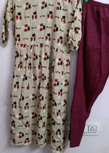 Printed Dress with Pants - Women&#39;s Set,Used