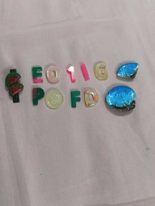 Resin Ocean , Watermelon Clip &amp; Letter Charm🍉🍉