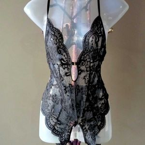 Black Lace Lingerie Bodysuit