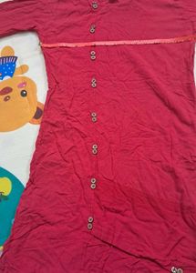 Cotton  Kurti  Dark Pink Color.