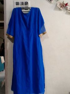 Stiched Silk Blue Kurti